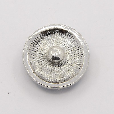 Antique Silver Zinc Alloy Rhinestone Buttons SNAP-M003-23-1