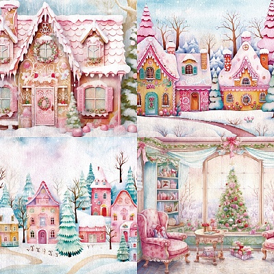 24Pcs 12 Styles Christmas Theme Scrapbook Paper Pads PW-WG3F82F-01-1