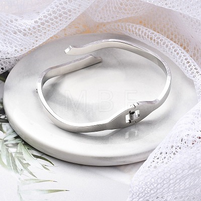 304 Stainless Steel Hinged Bangles for Women BJEW-A011-22P-1