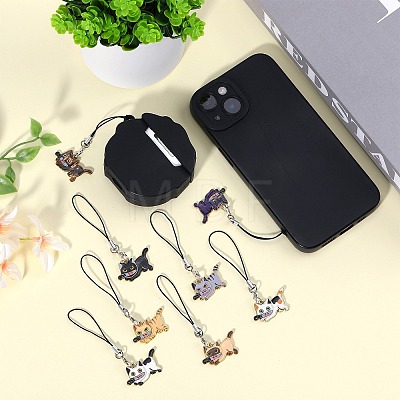 Alloy Enamel Pendant Mobile Straps HJEW-SW00044-1