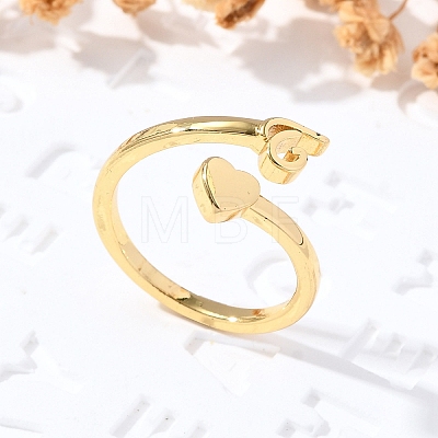 Brass Cuff Rings for Women RJEW-U044-T-1