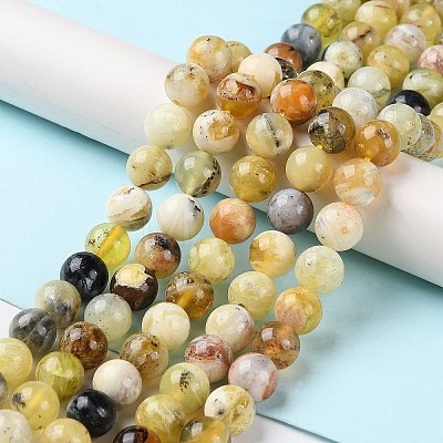 Natural Yellow Opal Beads Strands G-Q1001-A02-02-1