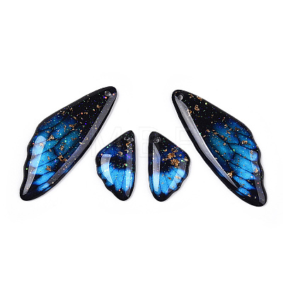 Transparent Resin Wing Earrings Pendants FIND-TAC0006-59B-1