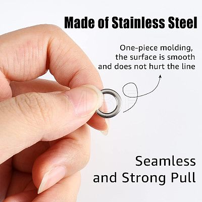 60Pcs 6 Style 201 Stainless Steel Fishing Rod Guide Round Rings FIND-FH0004-93-1