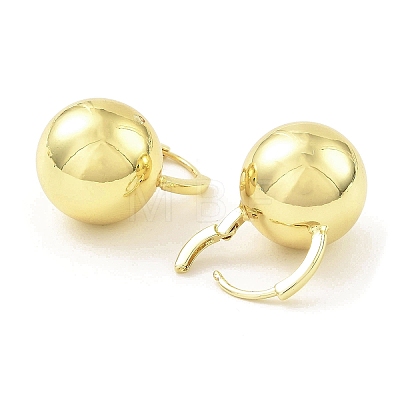 Rack Plating Brass Round Ball Hoop Earring EJEW-H117-07G-1