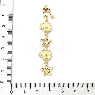 Brass Micro Pave Clear Cubic Zirconia Big Pendants KK-B176-02G-06-1