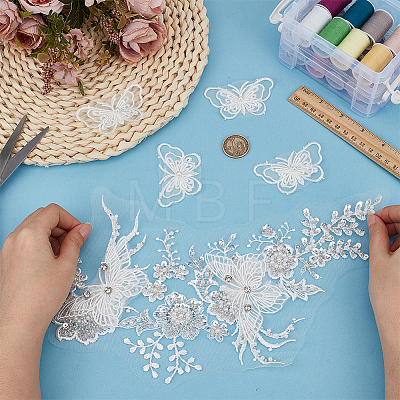 4Pcs Cotton Lace Clothing Patches PATC-FG0003-84-1