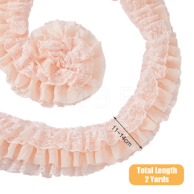 Three Layer Polyester Pleated Lace Trim OCOR-WH0088-18A-1