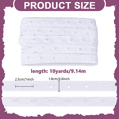 10 Yards Plastic Snap Button Tape FIND-HY0004-79A-1