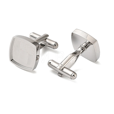 Sqaure 304 Stainless Steel Cufflink Settings SA-CBAC007-01P-1