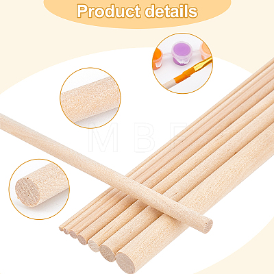   150Pcs 7 Style Round Wooden Sticks DIY-PH0008-41-1