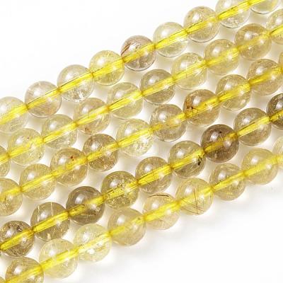Natural Gold Rutilated Quartz Beads Strands G-S150-17-8mm-1