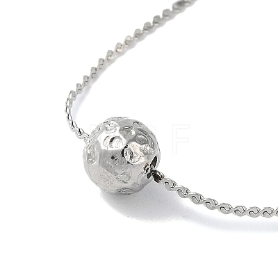 304 Stainless Steel Round Ball Pendant Necklaces for Women NJEW-D056-01A-01P-1