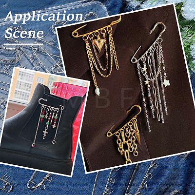 30Pcs Iron Brooch Findings IFIN-SC0002-10A-P-1