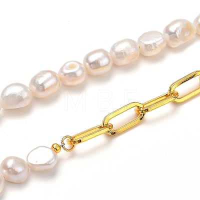 Natural Baroque Pearl Keshi Pearl Bracelets & Necklaces Sets SJEW-JS01105-1