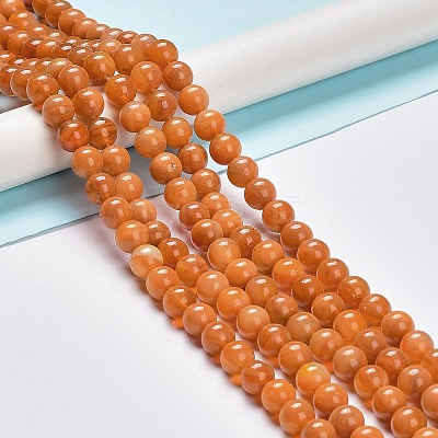 Glass Round Beads Strands GLAA-M044-01E-1