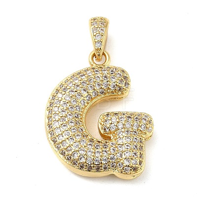 Brass Micro Pave Cubic Zirconia Pendants KK-E061-03G-07-1