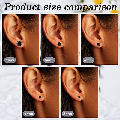 10Pcs 5 Styles 304 Stainless Steel Stud Earrings EJEW-SC0002-28-1