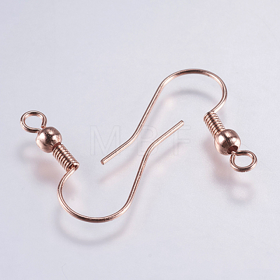 Brass Earring Hooks X-KK-F737-42RG-RS-1