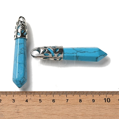 Synthetic Turquoise Pointed Big Pendants G-Z055-01P-16-1