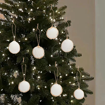 20Pcs Electroplate Sea Shell Pendant Decorations HJEW-BM00068-1