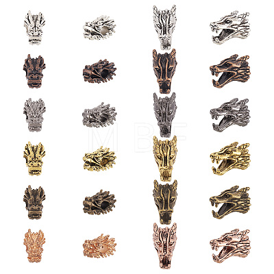 24 Pcs 12 Styles Tibetan Style Alloy Beads FIND-TA0001-32-1