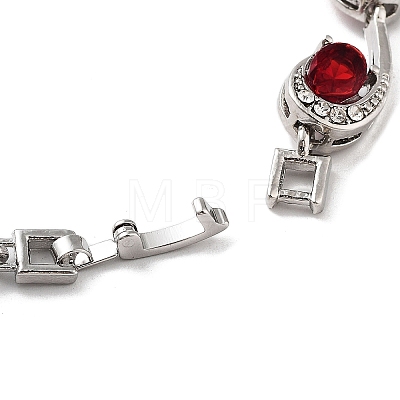 Platinum Alloy Teardrop Link Chain Bracelets BJEW-A005-01C-1