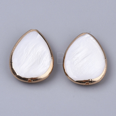 Edge Golden Plated Freshwater Shell Beads SHEL-S276-46-1