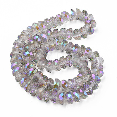 Electroplate Transparent Glass Beads Strands EGLA-N002-37-C02-1