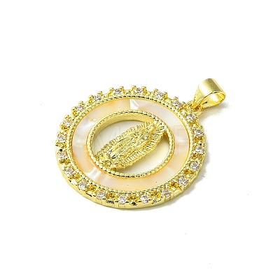 Real 18K Gold Plated Brass Micro Pave Cubic Zirconia Pendants KK-H472-14G-05-1