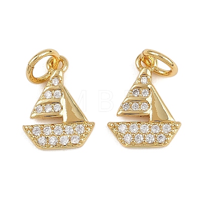 Brass Micro Pave Cubic Zirconia Pendants KK-A269-64G-1