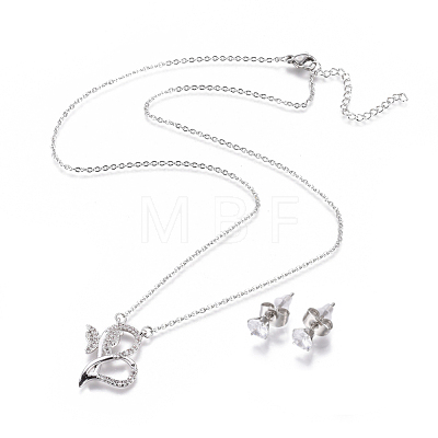 304 Stainless Steel Jewelry Sets SJEW-F214-08-1