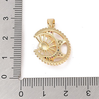 Brass Micro Pave Colorful Cubic Zirconia Pendants KK-E111-34D-G-1