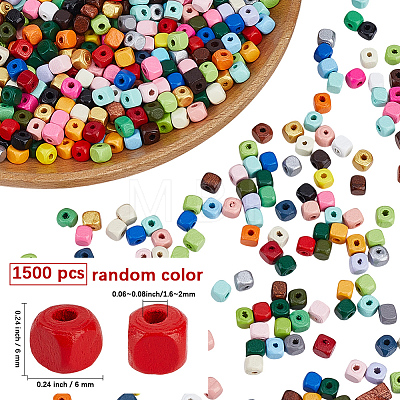 Spray Painted Wooden Beads WOOD-PA0001-53C-1