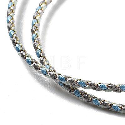 Polyester Cord Braided Necklace Makings MAK-L043-03G-03-1