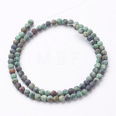 Natural African Turquoise(Jasper) Bead Strands G-G957-25-4mm-1