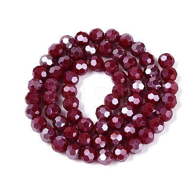 Electroplate Glass Beads Strands EGLA-R018-8mm-9-A-1