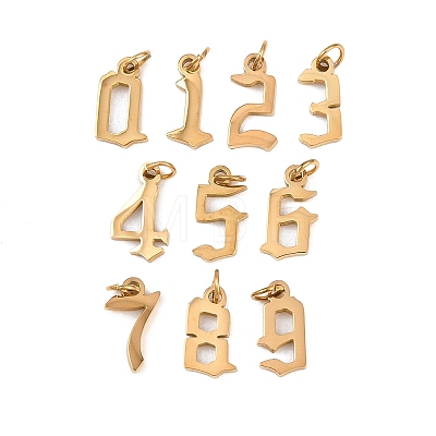 10Pcs 304 Stainless Steel Charms STAS-B129-01G-1