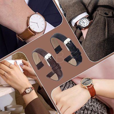 2 Sets 2 Colors Leather Textured Watch Bands AJEW-FG0003-83-1