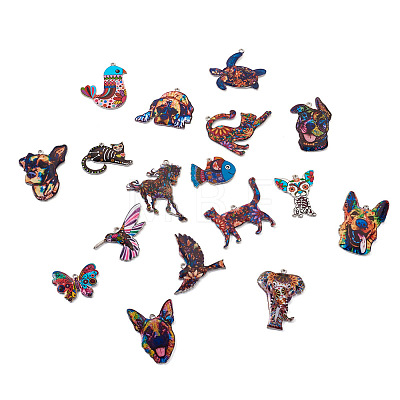 Craftdady 17Pcs 17 Style Alloy Enamel Pendants ENAM-CD0001-14-1