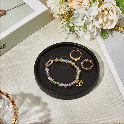 1Pc Flat Round Ceramic Jewelry Display Trays AJEW-BBC0002-49B-1
