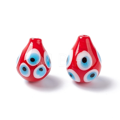 Handmade Evil Eye Lampwork Beads LAMP-F025-05B-1