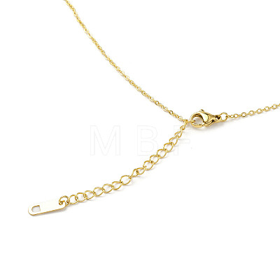 Ion Plating(IP) 304 Stainless Steel Heart Link Chain Necklace for Women NJEW-M199-17G-1
