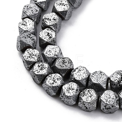 Electroplated Natural Lava Rock Beads Strands G-A256-C01-01D-1