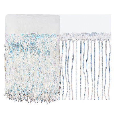 Polyester Fringe Lace Trim DIY-WH0671-008B-1
