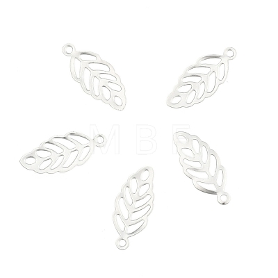 Tarnish Resistant Leaf 201 Stainless Steel Charm Pendants STAS-R075-12-1