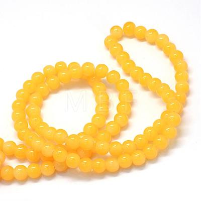 Baking Painted Imitation Jade Glass Round Bead Strands DGLA-Q021-10mm-30-1