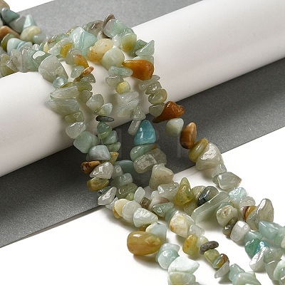 Natural Flower Amazonite Chips Beads Strands X-G-M205-12-01-1