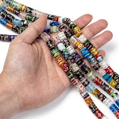 Column Handmade Millefiori Glass Beads LK-R004-12-1