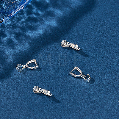 4Pcs Sterling Silver Ice Pick Pinch Bails for Pendant Making STER-PH0001-04-1